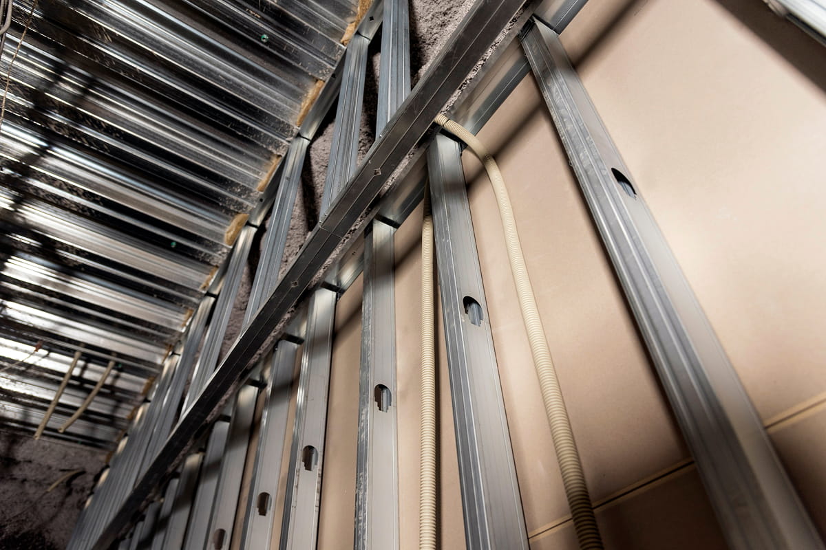 Steel stud partition walls installed by a commercial framing contractor in Toronto